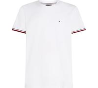 Tommy Hilfiger Herren Global Stripe Cuff Tee Mw0Mw38630 S/S T-Shirt, White (White), XL