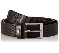 Tommy Hilfiger Herren Gürtel Adan 3,5 cm Texture Ledergürtel, Braun (Testa Di Moro), 90 cm