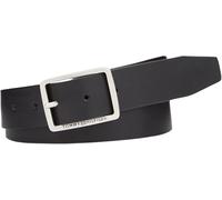 Tommy Hilfiger Herren Gürtel Jeans Buckle 3,5 cm aus Leder, Schwarz (Black), 110 cm