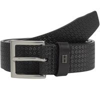 Tommy Hilfiger Herren Gürtel Soho Flag 3,5 cm Eckige Schnalle, Schwarz (Black), 105 cm