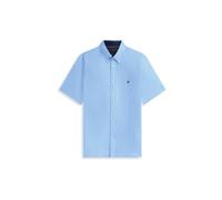 Kurzarmhemd TOMMY HILFIGER "LINEN BLEND SOLID", Herren, Gr. M, N-Gr, cloudy blau, Web, Obermaterial: 52% Baumwolle, 48% Leinen, regular fit normal, Hemden (42260364-M) cloudy blau