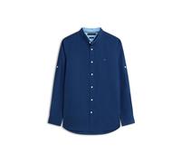 Tommy Hilfiger Herren Hemd aus Leinen-Baumwoll-Mix, navy, Gr. XL