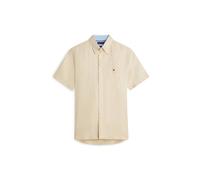 Kurzarmhemd TOMMY HILFIGER "LINEN BLEND SOLID", Herren, Gr. XL, N-Gr, sandalwood, Web, Obermaterial: 52% Baumwolle, 48% Leinen, regular fit normal, Hemden (25889641-XL) sandalwood