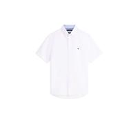 Kurzarmhemd TOMMY HILFIGER "LINEN BLEND SOLID", Herren, Gr. L, N-Gr, weiß, Web, Obermaterial: 52% Baumwolle, 48% Leinen, regular fit normal, Hemden (59621821-L) weiß