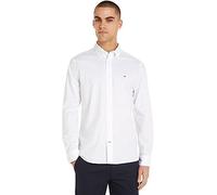 Tommy Hilfiger Herren Hemd Core 1985 Flex Oxford Langarm, Weiß (White), XXL
