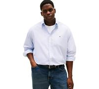 Langarmhemd "BT - FLEX POP FAKESOLID", Herren, Gr. 3XL, N-Gr, bold blau, Web, Obermaterial: 100% Baumwolle, TOMMY HILFIGER BIG & TALL, regular fit normal, Manschette, Hemden, regular fit, Button-down-