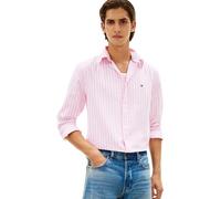 Langarmhemd TOMMY HILFIGER "FLEX POPLIN CLASSIC STP Regular Fit", Herren, Gr. M, N-Gr, classic pink, stripe, Web, Obermaterial: 100% Baumwolle, regular fit, 1-Knopf-Manschette, Hemden, gestreift, Butt