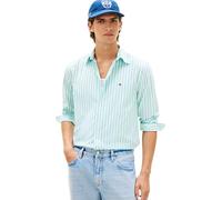 Tommy Hilfiger Herren Hemd Flex Poplin Classic aus Baumwolle, Türkis (Arctic Aqua/Stripe), XXL