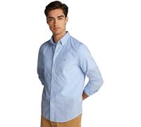 Tommy Hilfiger Herren Hemd Flex Poplin Classic Regular Fit, Mehrfarbig (Sweet Blue/Optic White), XL