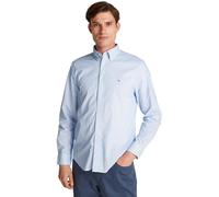 Tommy Hilfiger Herren Hemd Flex Poplin Fake Solid Regular Fit, Blau (Optic White PRT), XXL