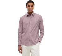 Langarmhemd TOMMY HILFIGER "FLEX POPLIN GINGHAM SHIRT", Herren, Gr. S (46), N-Gr, medium rot, multi check, Web, Obermaterial: 100% Baumwolle, regular fit normal, 1-Knopf-Manschette, Hemden, Regular Fi