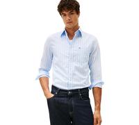 Tommy Hilfiger Herren Hemd Flex Poplin Ground Stripe Regular Fit, Blau (Sweet Blue/Stripe), XS