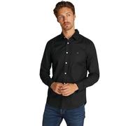 Tommy Hilfiger Herren Hemd Flex Poplin Kent Collar Businesshemd, Schwarz (Black), S