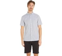 Tommy Hilfiger Herren Hemd Flex Poplin Kurzarm, Mehrfarbig (Carbon Navy / Optic White), S
