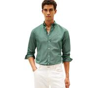Tommy Hilfiger Herren Hemd Flex Poplin Micro Regular Fit, Grün (Ornamental Green/Allover), XXL