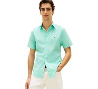 Tommy Hilfiger Herren Hemd Flex Poplin Solid aus Baumwolle, Türkis (Arctic Aqua), XL