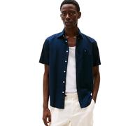 Tommy Hilfiger Herren Hemd Flex Poplin Solid Kurzarm, Blau (Desert Sky), XXL