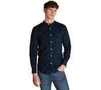Tommy Hilfiger Herren Hemd Flex Poplin Solid Mao Regular Fit, Blau (Desert Sky), XS
