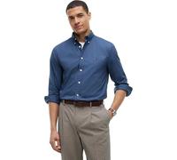 Tommy Hilfiger Herren Hemd Flex Poplin Solid Regular Fit, Blau (Aegean Sea), M