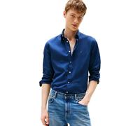 Tommy Hilfiger Herren Hemd Flex Poplin Solid Regular Fit, Blau (Aegean Sea), XXL
