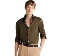 Businesshemd TOMMY HILFIGER "FLEX POPLIN SOLID RF SHIRT mit Button-down und Rückenfalte", Herren, Gr. XXL, N-Gr, grün (army grün), Popeline, Obermaterial: 100% Baumwolle, unifarben, klassisch, regular