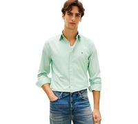 Tommy Hilfiger Herren Hemd Flex Poplin Solid Regular Fit, Grün (Crushed Mint), XL