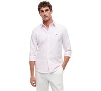 Langarmhemd TOMMY HILFIGER "HERITAGE OXFORD STRIPE RF SHIRT", Herren, Gr. XL, N-Gr, weiß (rose petal, weiß), Web, Obermaterial: 100% Baumwolle, regular fit, 2-Knopf-Manschette, Hemden (54987200-XL) ro