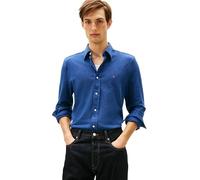 Tommy Hilfiger Herren Hemd Knit Pique Featherweight mit Knopfleiste, Blau (Indigo Heather), L