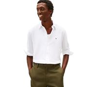 Tommy Hilfiger Herren Hemd Knit Pique Featherweight mit Knopfleiste, Weiß (White), XL