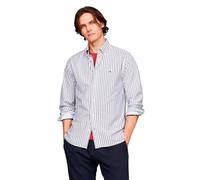 Tommy Hilfiger Herren Hemd Langarm, Mehrfarbig (Aegean Sea/Optic White), XS