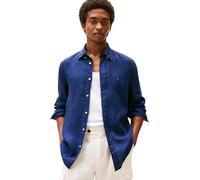 Tommy Hilfiger Herren Hemd Leinenhemd, Blau (Carbon Navy), XL