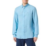 Tommy Hilfiger Herren Hemd Leinenhemd, Blau (Sleepy Blue), XS