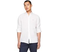 Tommy Hilfiger Herren Hemd Leinenhemd, Weiß (Optic White), S