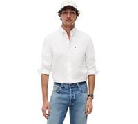 Tommy Hilfiger Herren Hemd Light Oxford Solid mit Stretch, Weiß (White), M