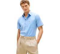 Kurzarmhemd TOMMY HILFIGER "LIGHT OXFORD SOLID", Herren, Gr. XXL, N-Gr, shirt blau, Web, Obermaterial: 97% Baumwolle, 3% Elasthan, regular fit normal, Hemden, regular fit, Button-down-Kragen (85414509