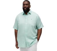 Tommy Hilfiger Herren Hemd Linen Solid Kurzarm, Grün (Crushed Mint), 2XL