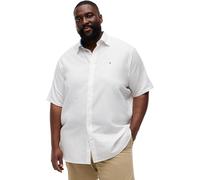 Kurzarmhemd "BT- LINEN BLND SOLID", Herren, Gr. 5XL, N-Gr, weiß, Web, Obermaterial: 52% Baumwolle, 48% Leinen, TOMMY HILFIGER BIG & TALL, regular fit, Hemden, Große Größen, Button-down-Kragen, regular