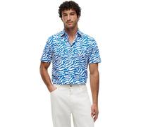 Tommy Hilfiger Herren Hemd Papertouch Palm Shirt mit Palmenblatt-Print, Mehrfarbig (Blue Orbit/Allover), XL