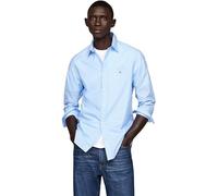 Tommy Hilfiger Herren Hemd Poplin Print Shirt mit Knopfleiste, Mehrfarbig (Vessel Blue/Optic White), M