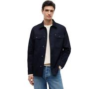 Hemdjacke TOMMY HILFIGER "COTTON BLEND SHIRT JACKET", Herren, Gr. XL, blau (desert sky), Web, Obermaterial: 98% Baumwolle, 2% Elasthan, unifarben, regular fit hüftbedeckend, 1-Knopf-Manschette mit Sch
