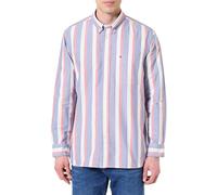 Tommy Hilfiger Herren Heritage Oxford Icon STP Mw0Mw41695 L/S Shirt, Blue (Wedge Blue/Multi Stripe), L