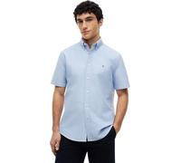 Kurzarmhemd TOMMY HILFIGER "HERITAGE OXFORD RF SHIRT S/S", Herren, Gr. L, N-Gr, shirt blau, Web, Obermaterial: 100% Baumwolle, unifarben, regular fit hüftbedeckend, abgesteppte Kante, Hemden, mit Butt