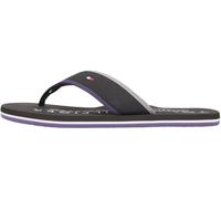 Tommy Hilfiger Herren HiLFIGER TUMBLE BEACH SANDAL FM0FM05710 Flip Flops, Schwarz, Größe 44, Black, 44 EU