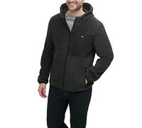 Tommy Hilfiger Herren Hooded Performance Fleece Jacket Jacke, Anthrazit/Schwarz, gemischte Medien, S