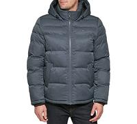 Tommy Hilfiger Herren Hooded Puffer Jacket Daunenalternativer Mantel, Marineblau (Heather Navy), 2X