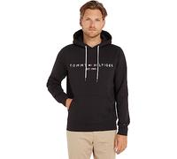 Tommy Hilfiger Herren Hoodie Core Tommy Logo mit Kapuze, Schwarz (Jet Black), L