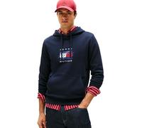 Tommy Hilfiger Herren Hoodie Linear Flag Graphic aus Baumwolle, Blau (Desert Sky), XS