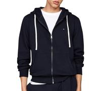 Tommy Hilfiger Herren Hoodie mit Reißverschluss Essential Fleece Zip Through mit Taschen, Blau (Desert Sky), XL