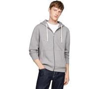 Tommy Hilfiger Herren Hoodie mit Reißverschluss Essential Fleece Zip Through mit Taschen, Grau (Medium Grey Heather), M
