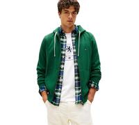 Tommy Hilfiger Herren Hoodie mit Reißverschluss Essential Fleece Zip Through mit Taschen, Grün (Ornamental Green), S